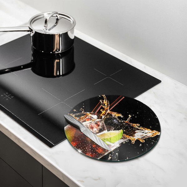 Glas Herdabdeckplatte Mit Eis trinken