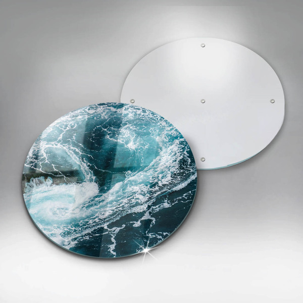 Glas Herdabdeckplatte Schäumende Wasserwellen