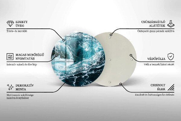 Glas Herdabdeckplatte Schäumende Wasserwellen