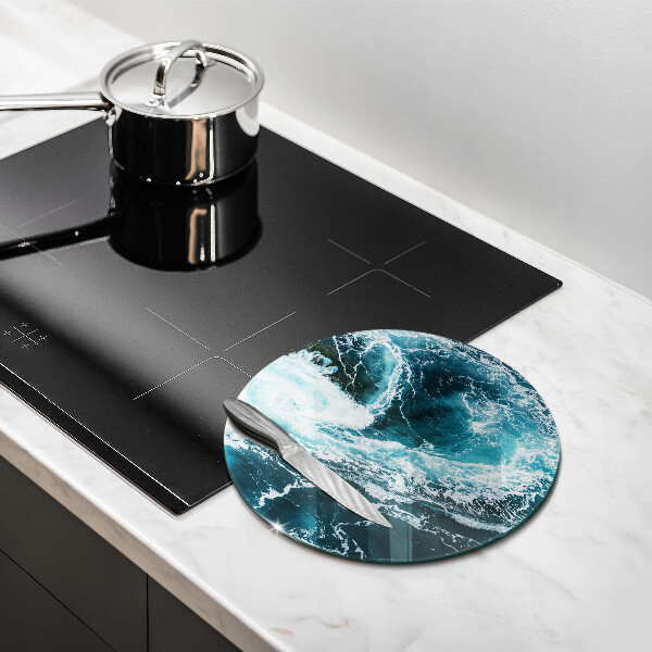 Glas Herdabdeckplatte Schäumende Wasserwellen