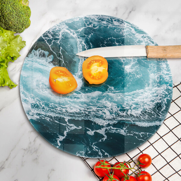 Glas Herdabdeckplatte Schäumende Wasserwellen