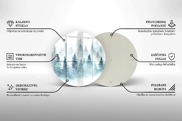 Glas Herdabdeckplatte Gemalter Winterwald