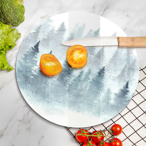 Glas Herdabdeckplatte Gemalter Winterwald