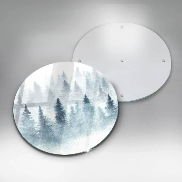 Glas Herdabdeckplatte Gemalter Winterwald