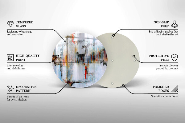 Glas Herdabdeckplatte Abstraktionsfarben