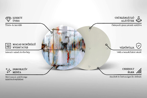 Glas Herdabdeckplatte Abstraktionsfarben