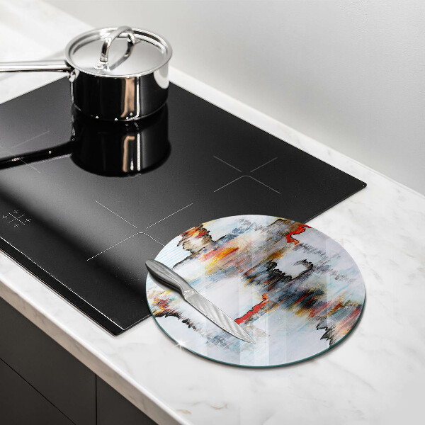 Glas Herdabdeckplatte Abstraktionsfarben
