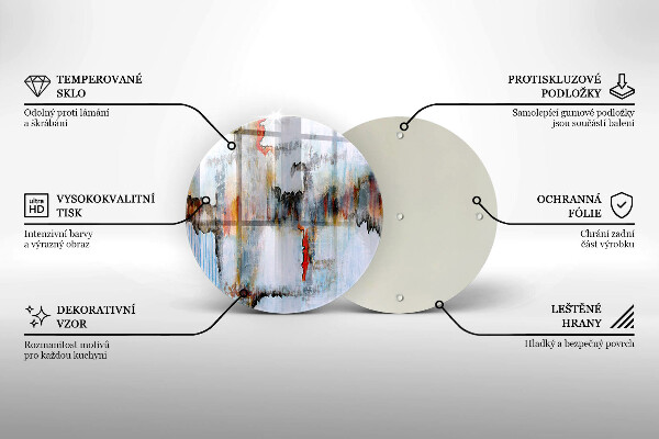 Glas Herdabdeckplatte Abstraktionsfarben