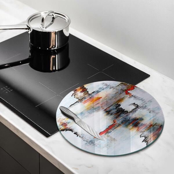 Glas Herdabdeckplatte Abstraktionsfarben