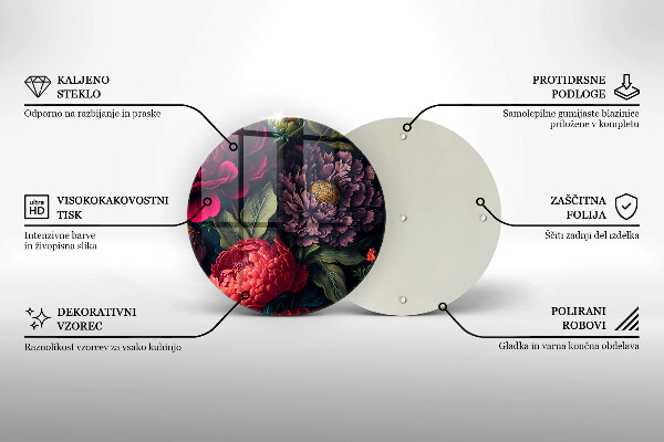 Glas Herdabdeckplatte Schöne Blumen