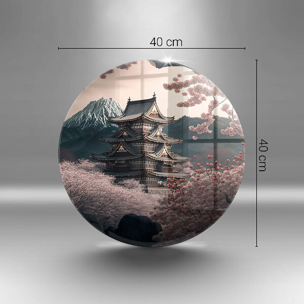 Glas Herdabdeckplatte Japanische Baulandschaft