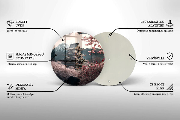 Glas Herdabdeckplatte Japanische Baulandschaft