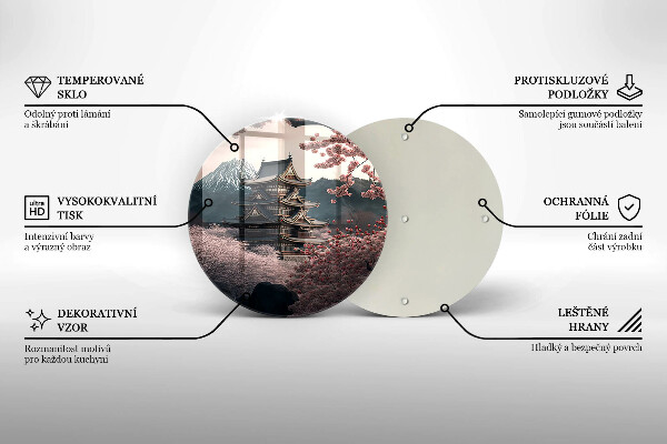 Glas Herdabdeckplatte Japanische Baulandschaft