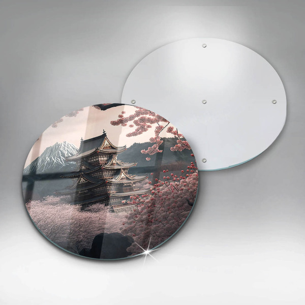 Glas Herdabdeckplatte Japanische Baulandschaft