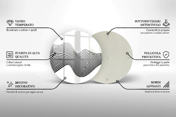 Glas Herdabdeckplatte Lineare Abstraktion