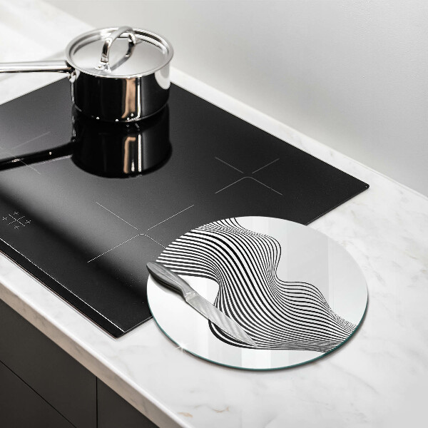 Glas Herdabdeckplatte Lineare Abstraktion