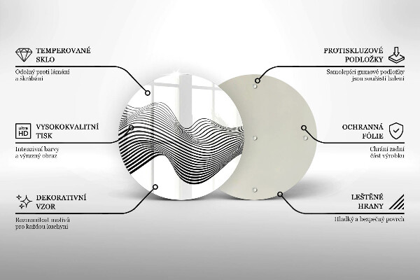 Glas Herdabdeckplatte Lineare Abstraktion