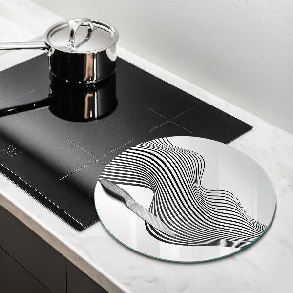 Glas Herdabdeckplatte Lineare Abstraktion