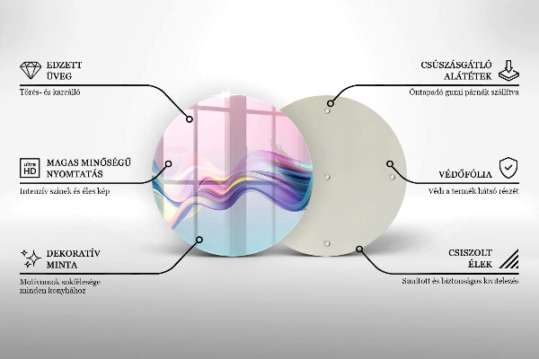 Glas Herdabdeckplatte Pastellabstraktion