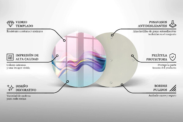 Glas Herdabdeckplatte Pastellabstraktion