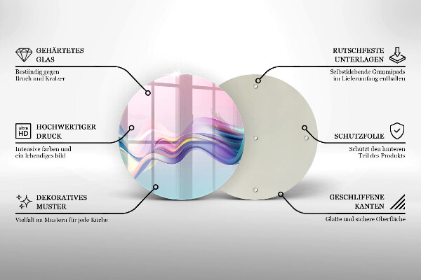 Glas Herdabdeckplatte Pastellabstraktion