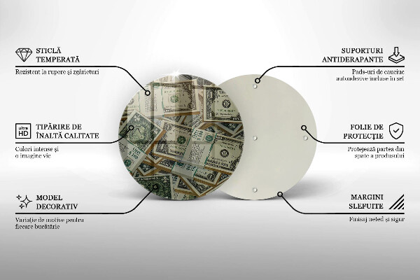 Glas Herdabdeckplatte Gelddollar