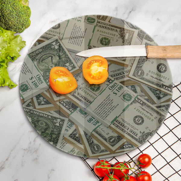 Glas Herdabdeckplatte Gelddollar