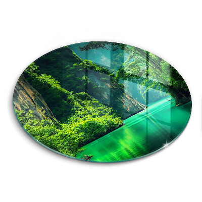 Glas Herdabdeckplatte Lagunenlandschaft