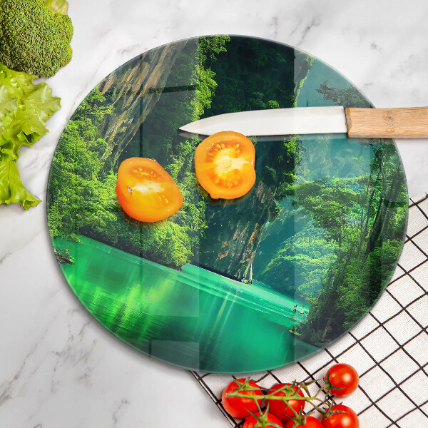 Glas Herdabdeckplatte Lagunenlandschaft