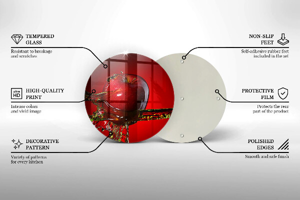 Glas Herdabdeckplatte Apfelfrucht im Wasser