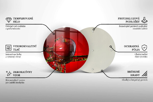 Glas Herdabdeckplatte Apfelfrucht im Wasser