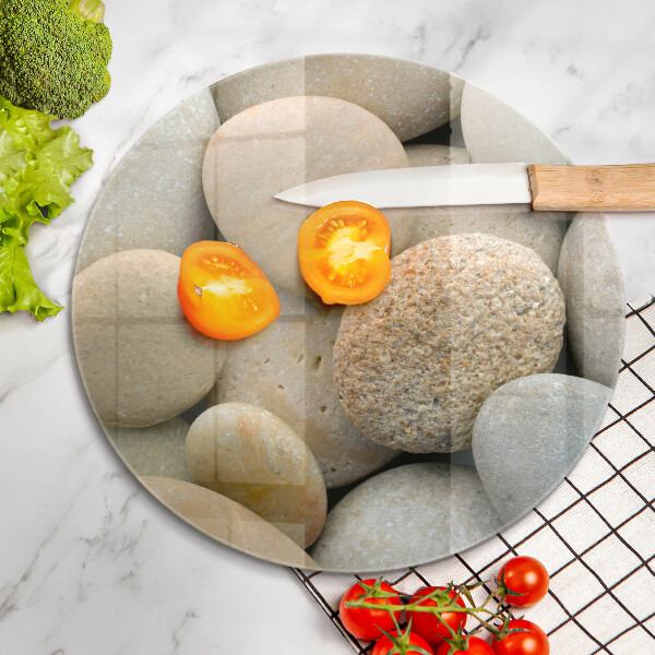 Glas Herdabdeckplatte Muster aus ovalen Steinen