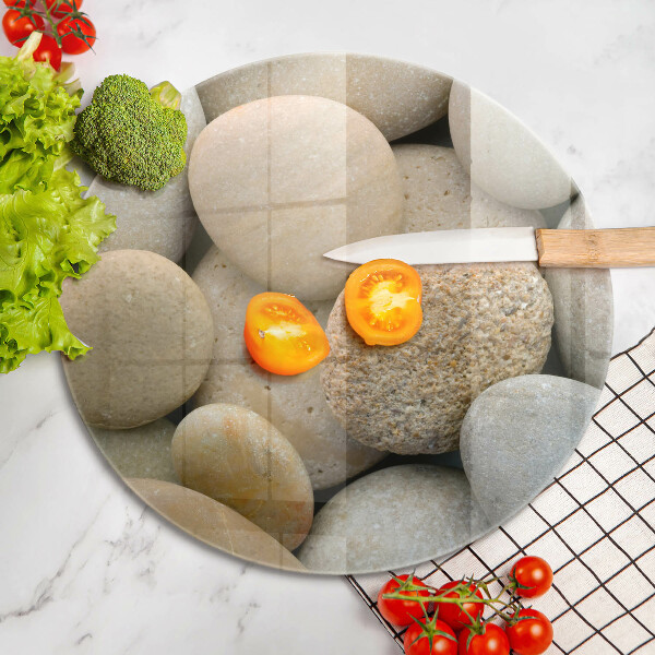 Glas Herdabdeckplatte Muster aus ovalen Steinen