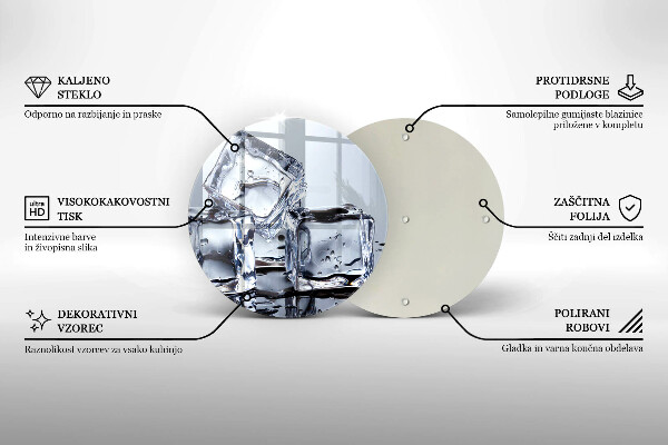 Glas Herdabdeckplatte Eiswürfel