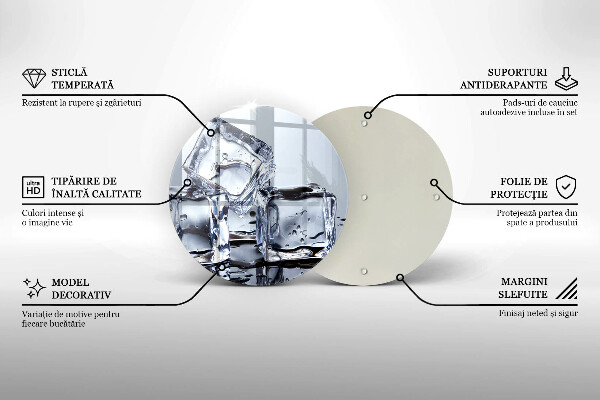 Glas Herdabdeckplatte Eiswürfel