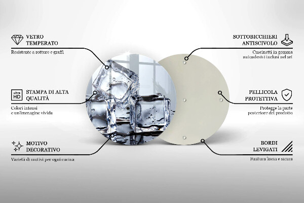 Glas Herdabdeckplatte Eiswürfel