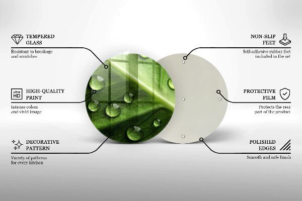 Glas Herdabdeckplatte Naturtau und Blatt