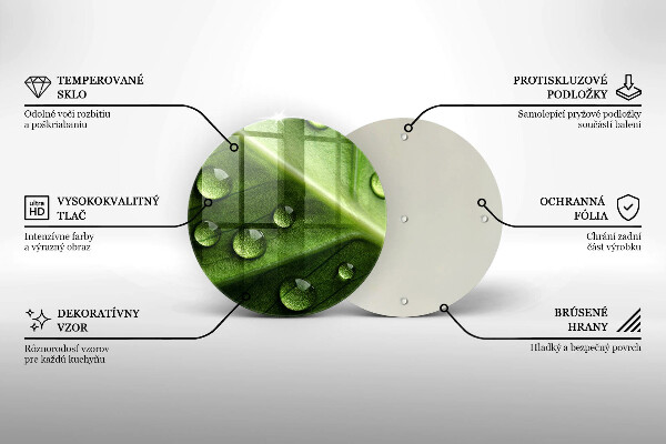 Glas Herdabdeckplatte Naturtau und Blatt