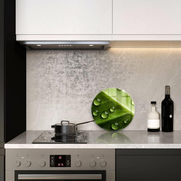 Glas Herdabdeckplatte Naturtau und Blatt