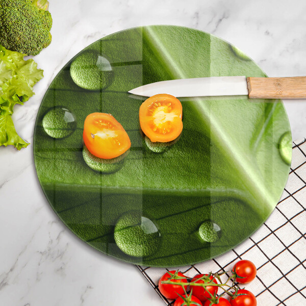 Glas Herdabdeckplatte Naturtau und Blatt