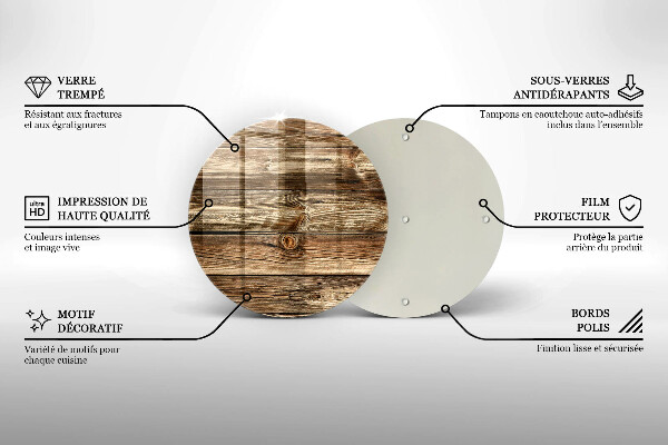 Glas Herdabdeckplatte Holzplankenstruktur