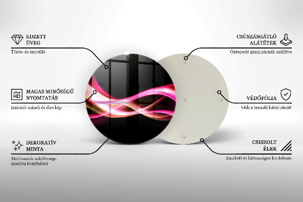 Glas Herdabdeckplatte Abstrakter Neonrauch