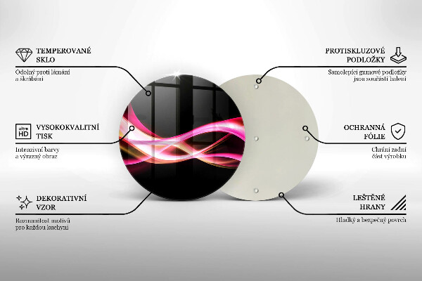 Glas Herdabdeckplatte Abstrakter Neonrauch