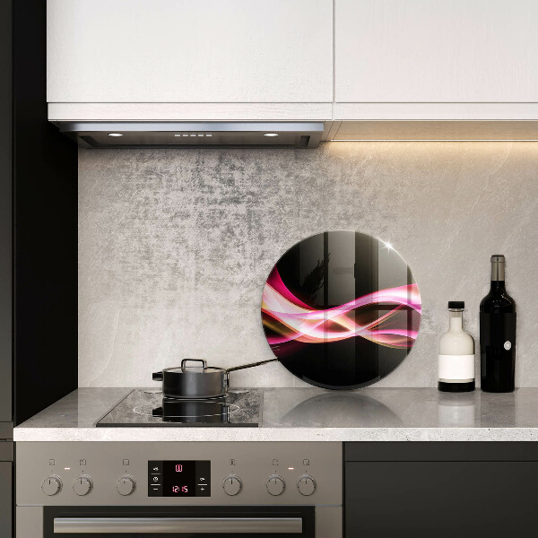 Glas Herdabdeckplatte Abstrakter Neonrauch
