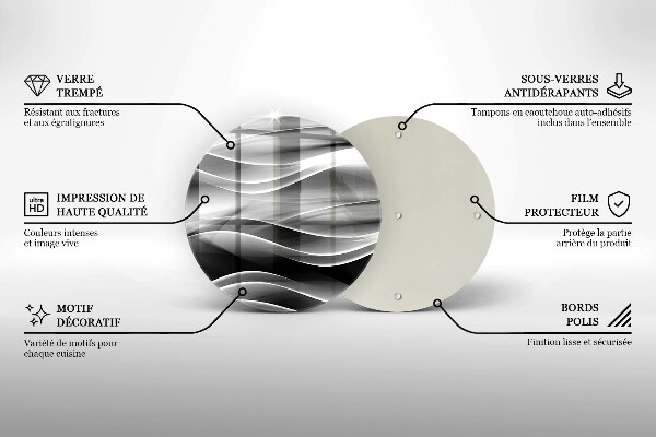 Glas Ceranfeldabdeckung Abstrakte Rauchlinien