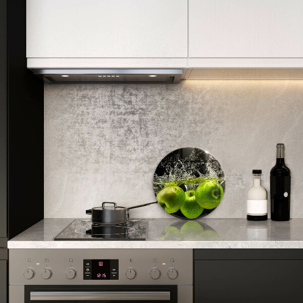 Glas Ceranfeldabdeckung Grüne Äpfel und Wasser