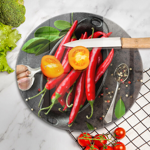 Glas Ceranfeldabdeckung Rote Chilischoten