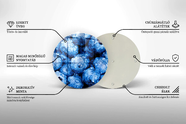 Glas Ceranfeldabdeckung Saftige Blaubeeren