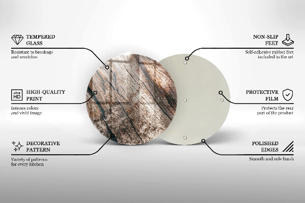 Glas Ceranfeldabdeckung Holzstruktur
