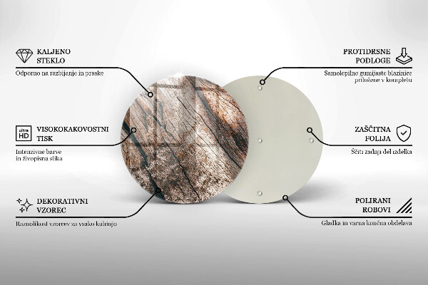 Glas Ceranfeldabdeckung Holzstruktur
